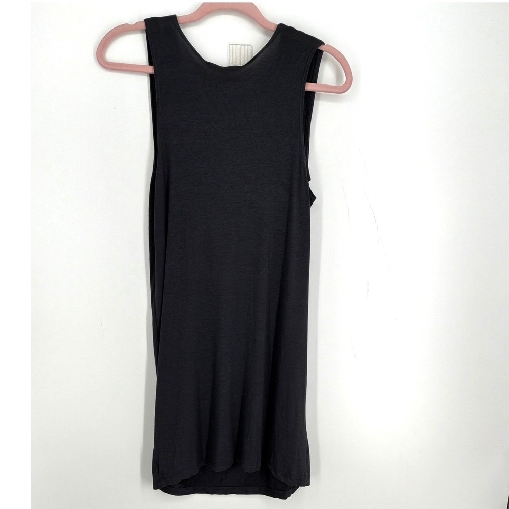 Vince Black Draped Twist Front Sleeveless Modal Wool Blend Top Small Made in USA - Picture 3 of 6